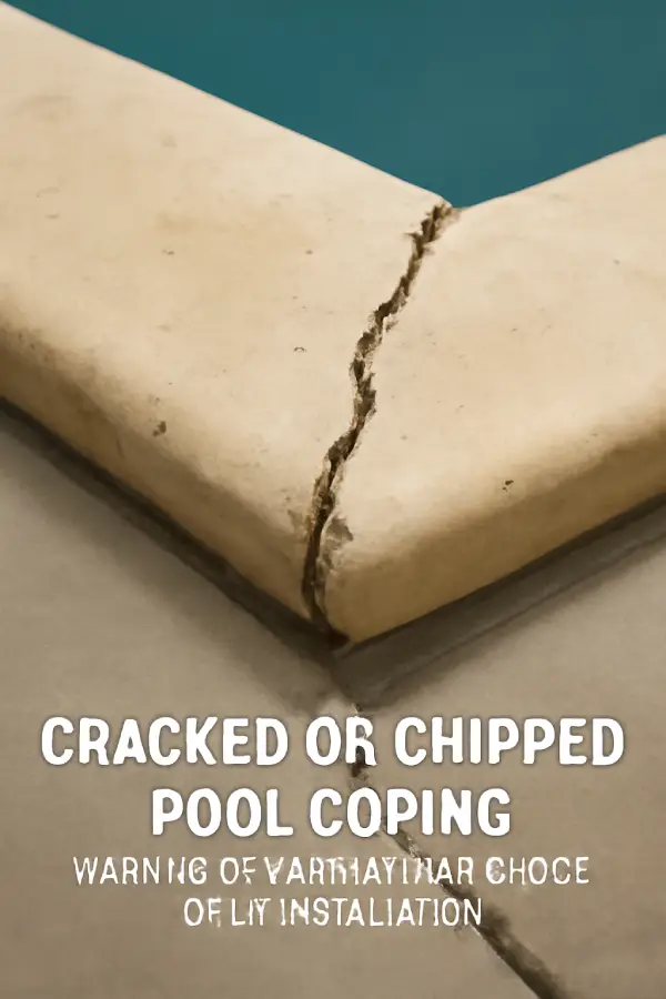 Image showing cracked or damaged coping as a warning of poor material choice or DIY installation.